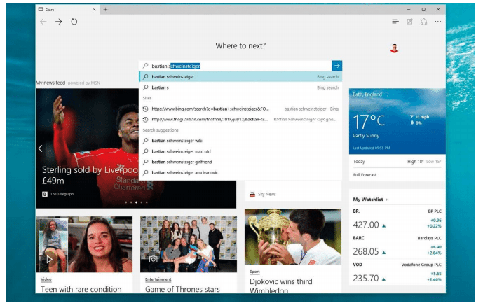 The default new tab page shows you your most visited sites, but you can have news stories via MSN