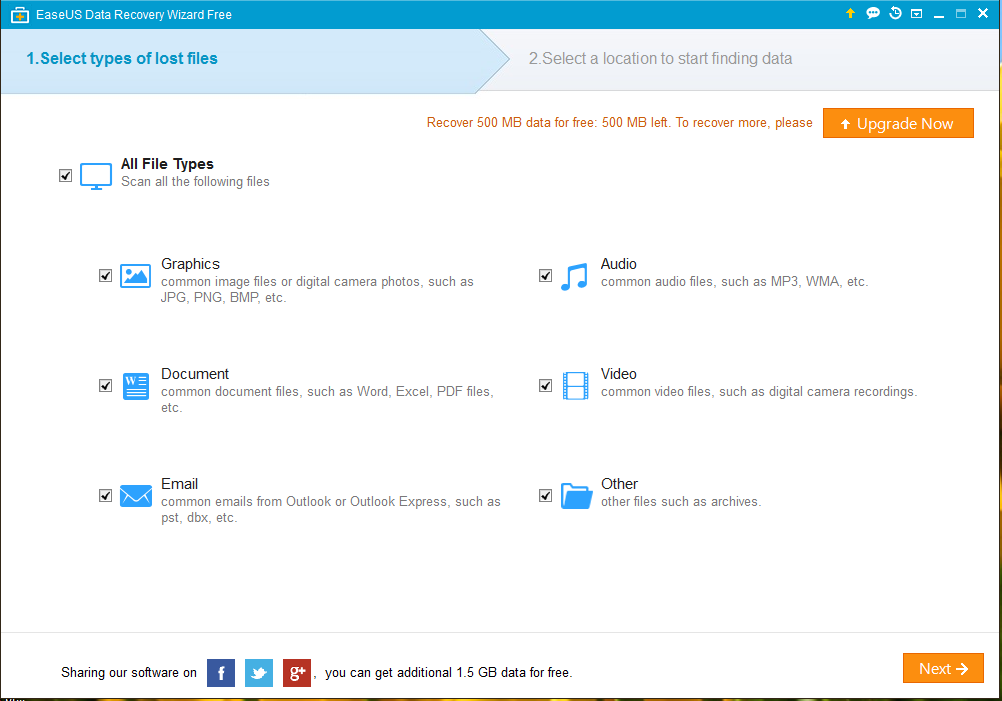 Download Easeus Data Recovery Wizard for quick recovery lost data