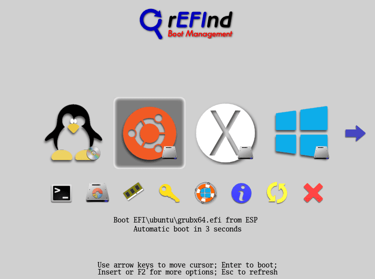 The rEFInd Boot Manager provides a graphical boot menu to make it easy to switch between operating systems.