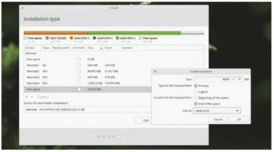 You need to manually create the partitions needed for Elementary during setup.