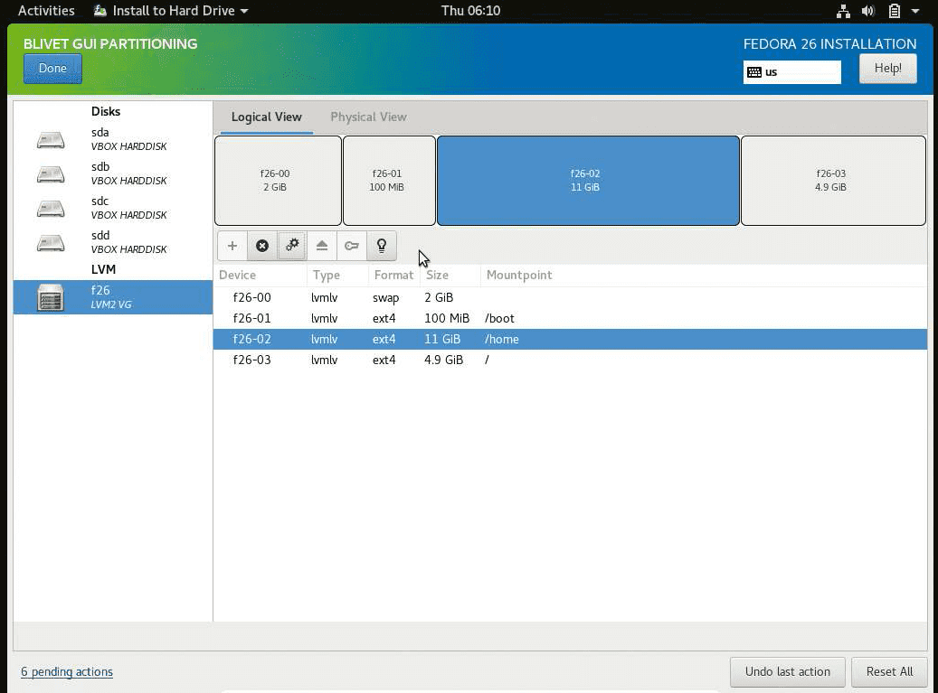 Above The new partitioning tool will help users with complex disk layouts find room for the distro from within Anaconda itself