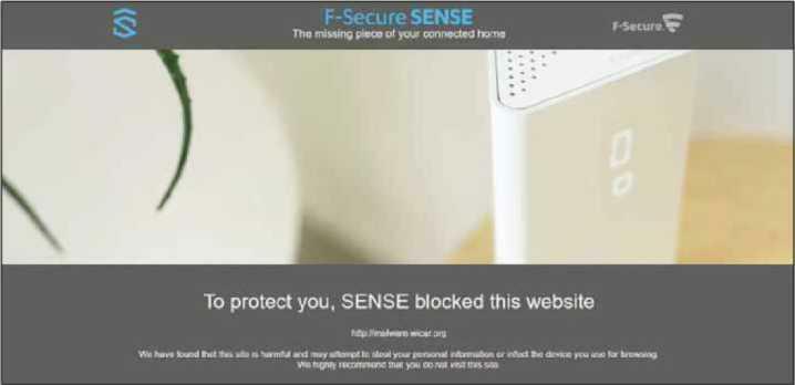 Sense actively blocks malicious websites on all your networked devices