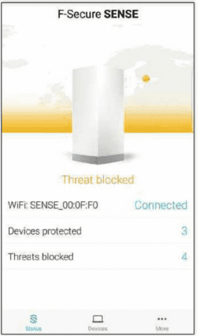The device status page shows you how many threats have been blocked