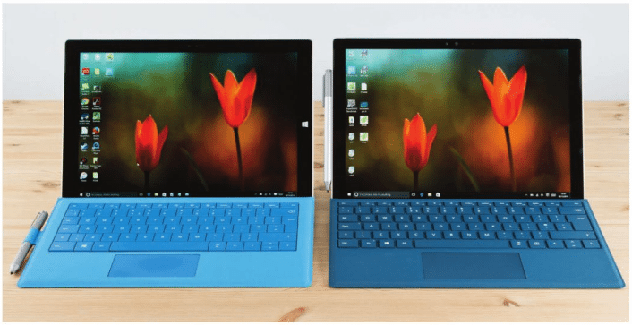 Microsoft Surface Pro 3 (left) and Surface Pro 4
