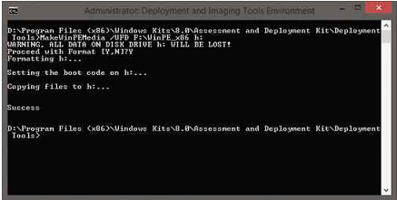 A simple command can create a Windows ADK boot environment