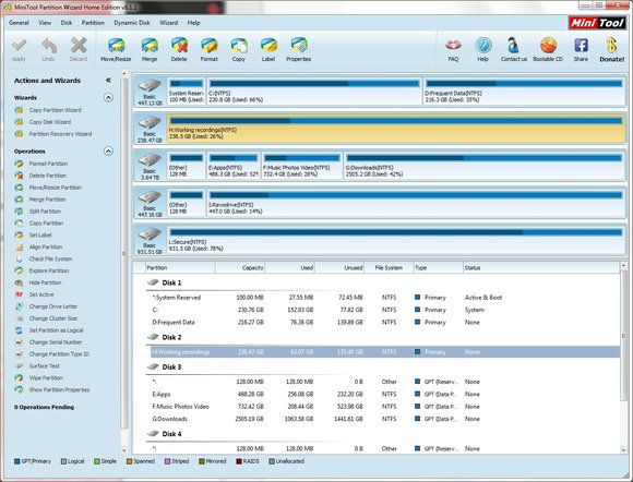 free MiniTool Partition Wizard Pro / Free 12.8