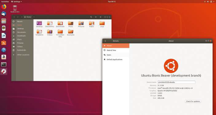 Above Ubuntu now includes GNOME 3.28, with tweaks and customisations designed to improve familiarity for migrating Unity users, together with an updated Nautilus look and feel