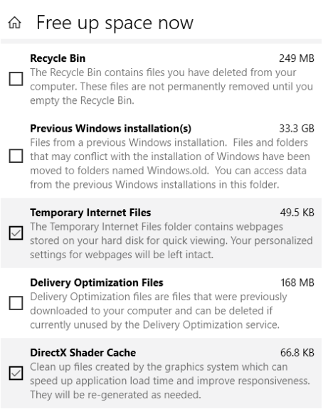 Removing previous Windows installation files can reduce the size of your system