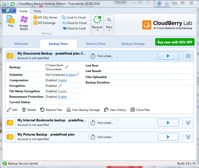 cloudberry backup exclude file