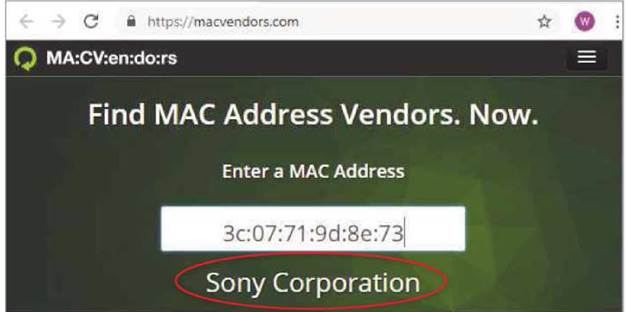 Not sure which device a MAC address relates to? The Mac Vendors website can help