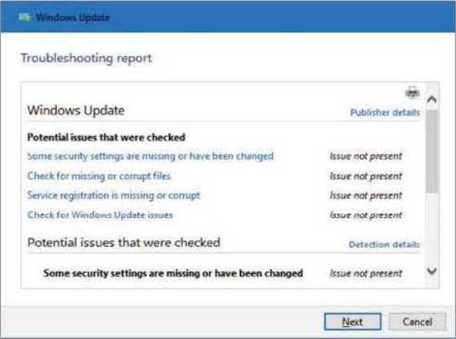 Windows update fail