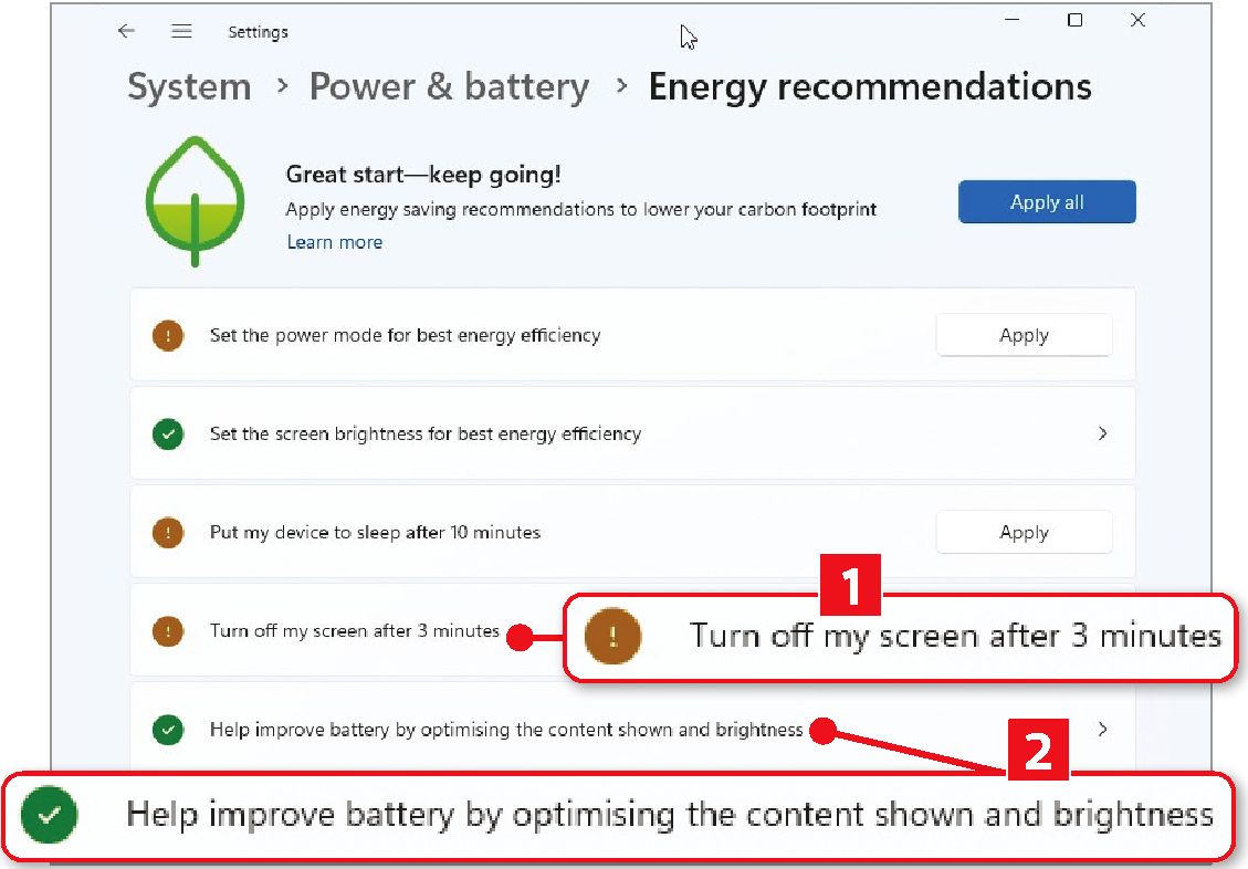 How to Cut your power consumption using Windows settings