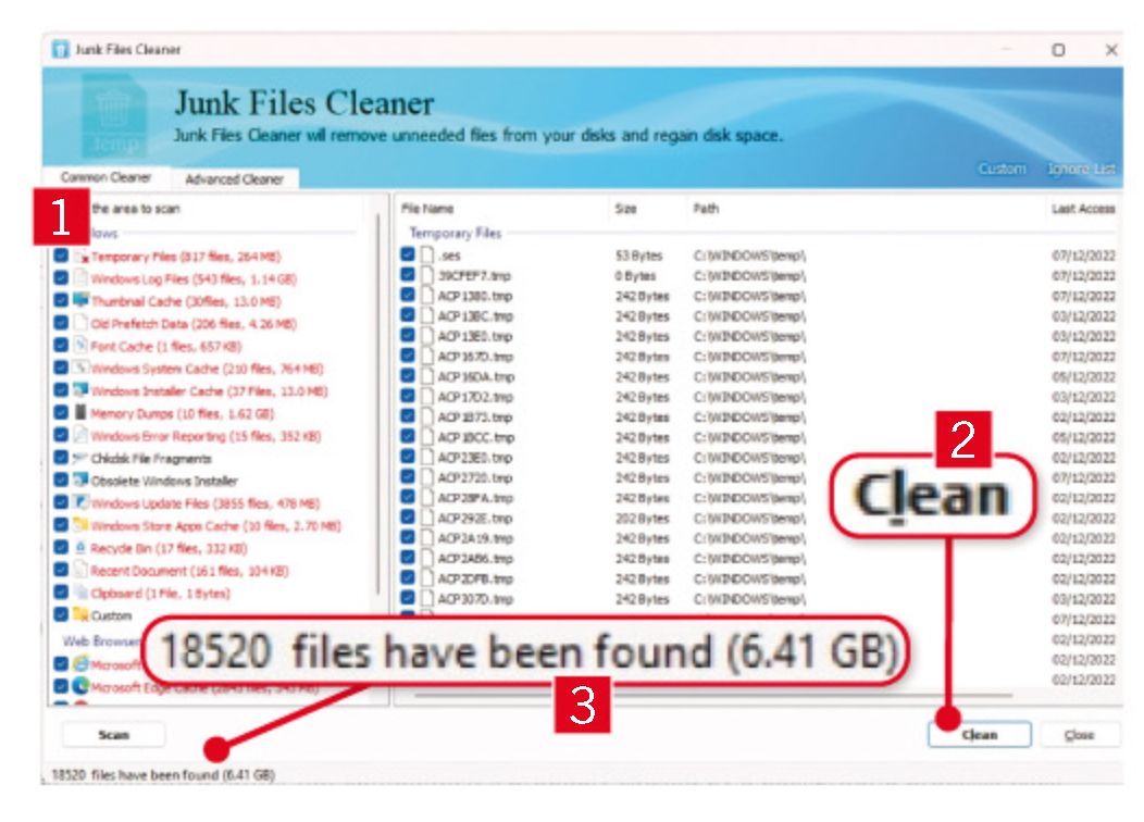 Wipe junk files using a USB stick