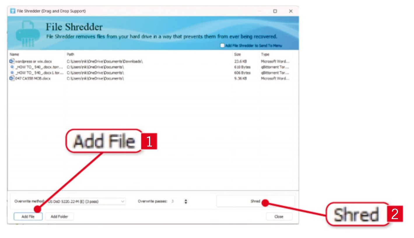 Wipe junk files using a USB stick