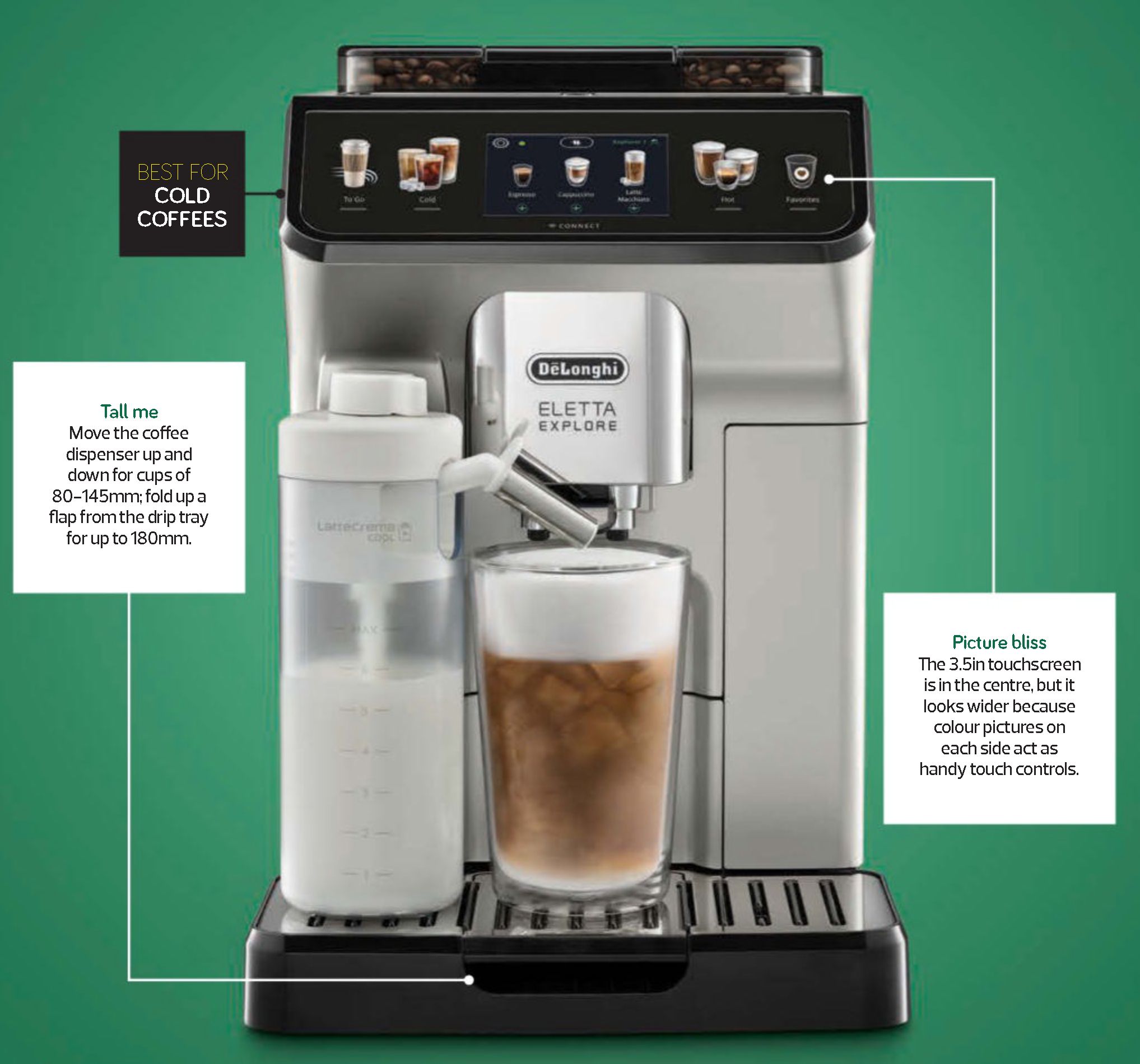 De'Longhi Fully Automatic Machine Connected Cold Brew Eletta Explore i