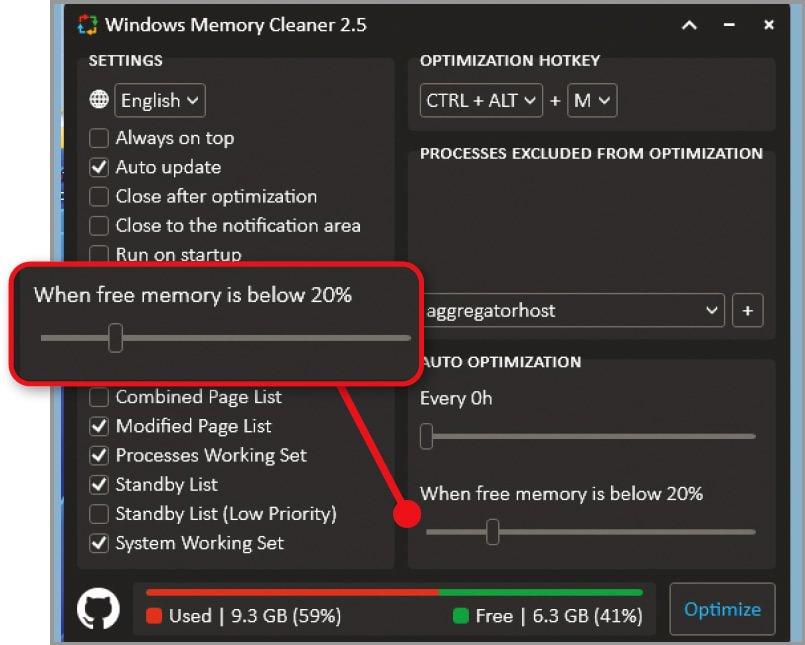 Free up PC memory