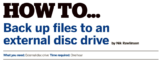 How to back up files to an external disc drive