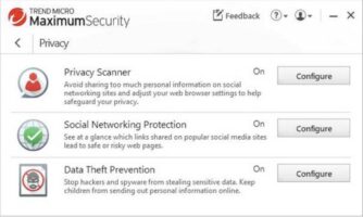 Maximum Security’s Privacy tab.