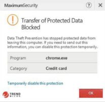 Maximum Security’s data protection in action.